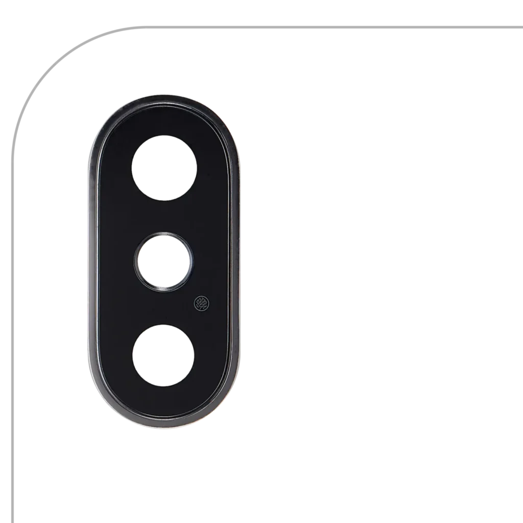 Back Camera Lens With Bracket & Bezel For iPhone XS / XS Max (Real Sapphire) (Premium) (Silver) (10 Pack)