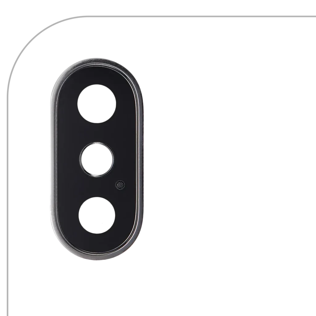 Back Camera Lens With Bracket & Bezel For iPhone X (Real Sapphire) (Premium) (Silver) (10 Pack)