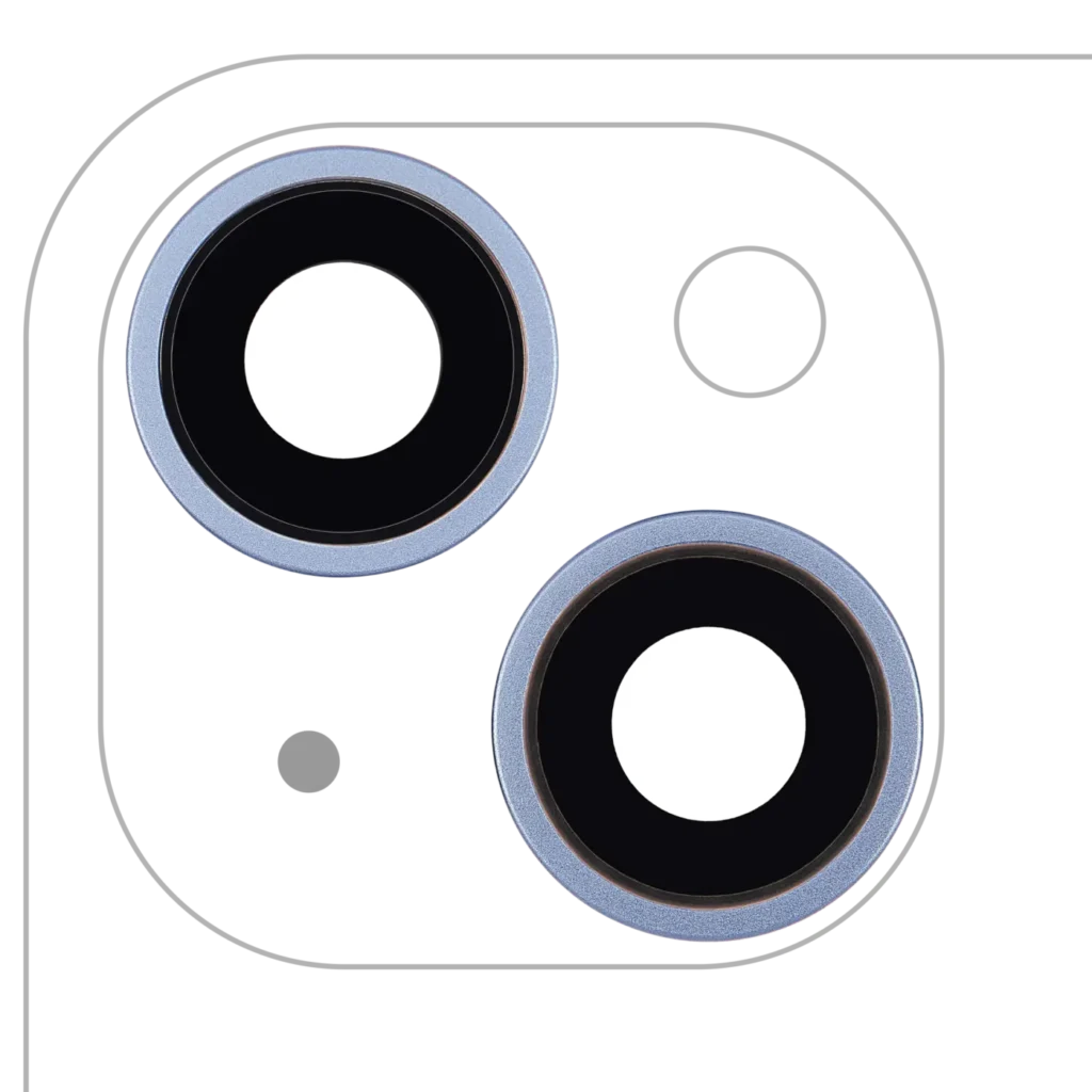 Back Camera Lens With Bracket & Bezel For iPhone 14 / 14 Plus (2 Piece Set) (Aftermarket Plus) (Blue)