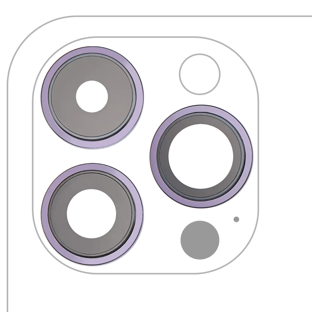 Back Camera Lens With Bracket & Bezel For iPhone 14 Pro / 14 Pro Max (3 Piece Set) (Premium) (Deep Purple)