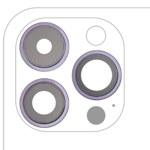 Back Camera Lens With Bracket & Bezel For iPhone 14 Pro / 14 Pro Max (3 Piece Set) (Premium) (Deep Purple)