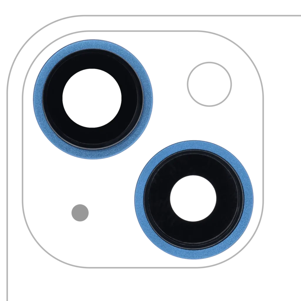 Back Camera Lens With Bracket & Bezel For iPhone 13 / 13 Mini (2 Piece Set) (Aftermarket Plus) (Blue)
