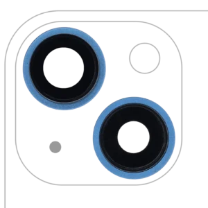 Back Camera Lens With Bracket & Bezel For iPhone 13 / 13 Mini (2 Piece Set) (Aftermarket Plus) (Blue)