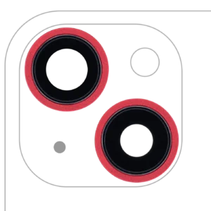 Back Camera Lens With Bracket & Bezel For iPhone 13 / 13 Mini (2 Piece Set) (Aftermarket Plus) (Red)