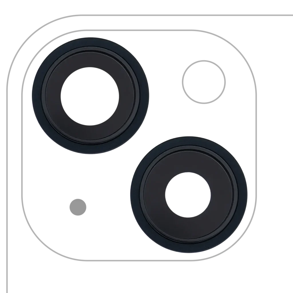 Back Camera Lens With Bracket & Bezel For iPhone 13 / 13 Mini (2 Piece Set) (Aftermarket Plus) (Midnight)