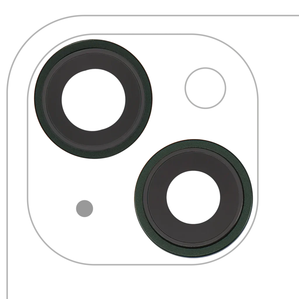 Back Camera Lens With Bracket & Bezel For iPhone 13 / 13 Mini (2 Piece Set) (Aftermarket Plus) (Green)
