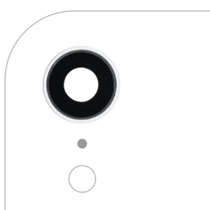 Back Camera Lens With Bracket & Bezel For iPhone XR (Real Sapphire) (Premium) (White) (10 Pack)