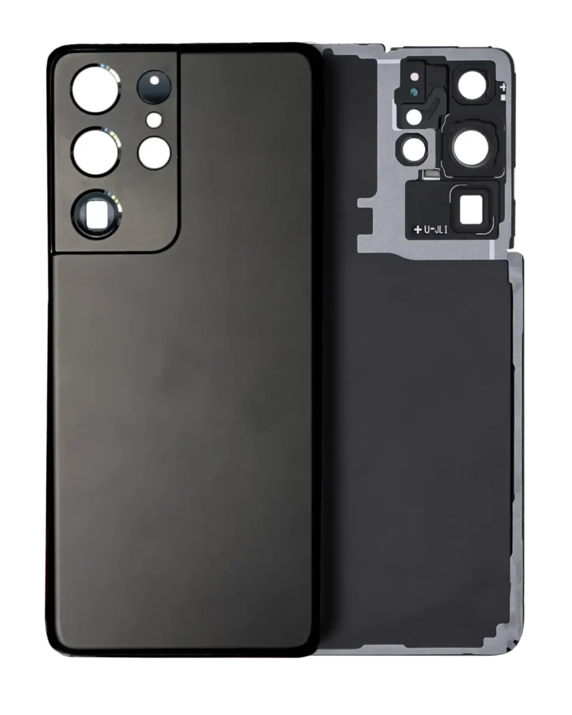 Back Cover Glass With Camera Lens For Samsung Galaxy S21 Ultra (Service Pack) (Phantom Black)