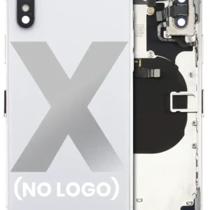 Back Housing With Small Components Pre-Installed For iPhone X (No Logo) (Aftermarket Plus) (Silver)