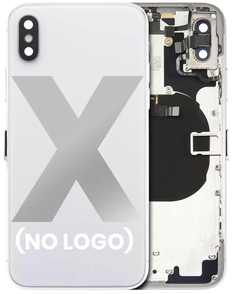 Back Housing With Small Components Pre-Installed For iPhone X (No Logo) (Aftermarket Plus) (Silver)
