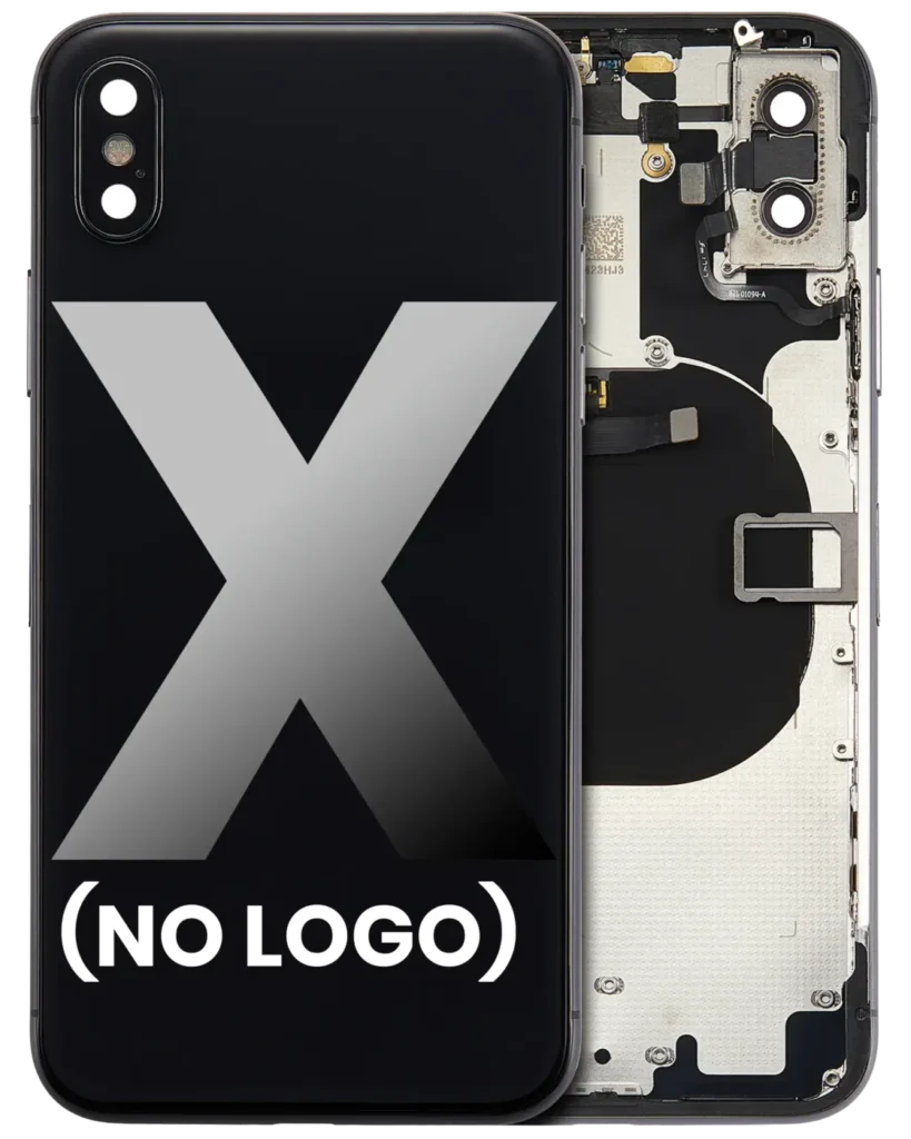 Back Housing With Small Components Pre-Installed For iPhone X (No Logo) (Aftermarket Plus) (Space Gray)