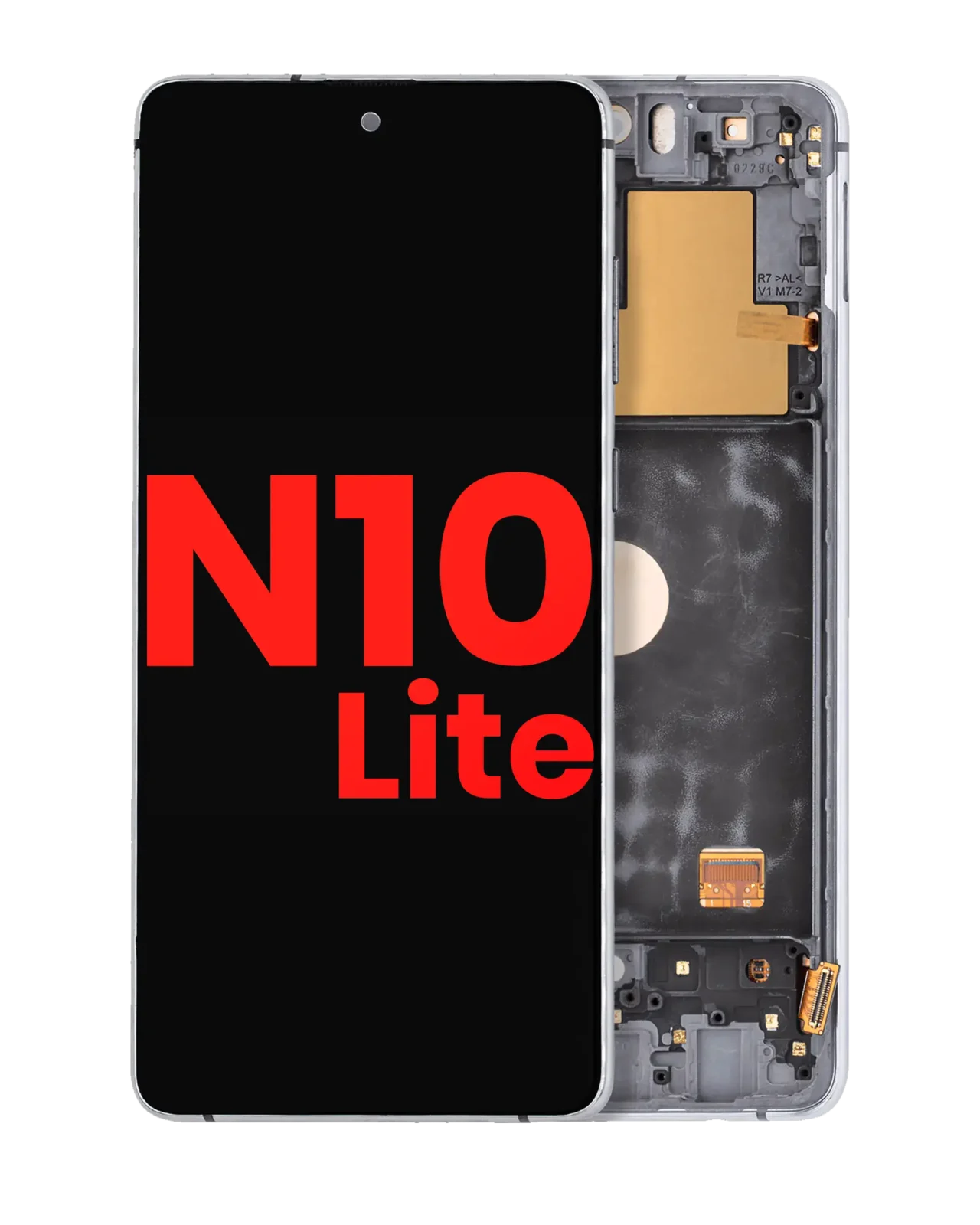 OLED Assembly With Frame For Samsung Galaxy Note 10 Lite (Aftermarket Plus) (Aura Glow / Silver)