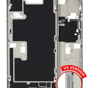 Mid-Frame Housing W/ Small Parts For iPhone 16 Pro (US Version) (Used OEM Pull: Grade A) (Natural Titanium)