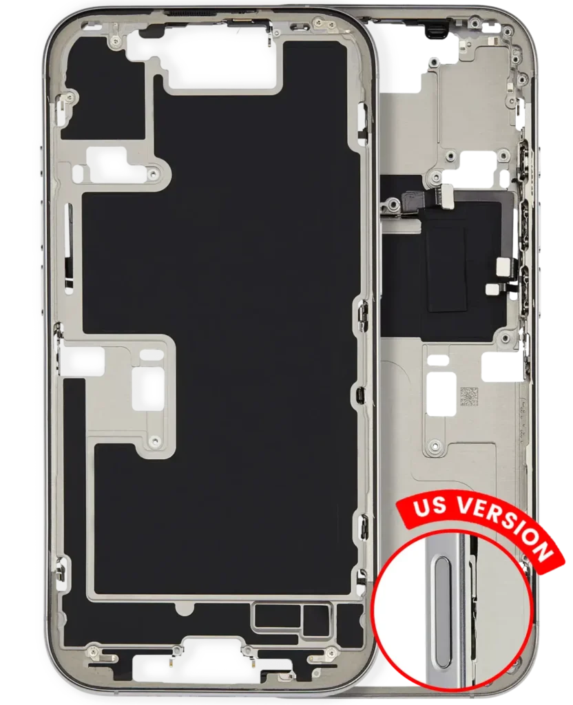 Mid-Frame Housing W/ Small Parts For iPhone 16 Pro (US Version) (Used OEM Pull: Grade A) (Natural Titanium)