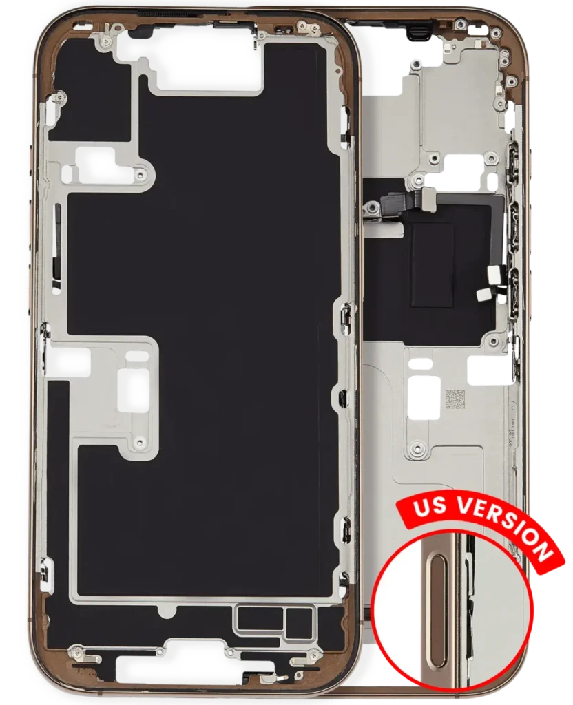 Mid-Frame Housing W/ Small Parts For iPhone 16 Pro (US Version) (Used OEM Pull: Grade A) (Desert Titanium)
