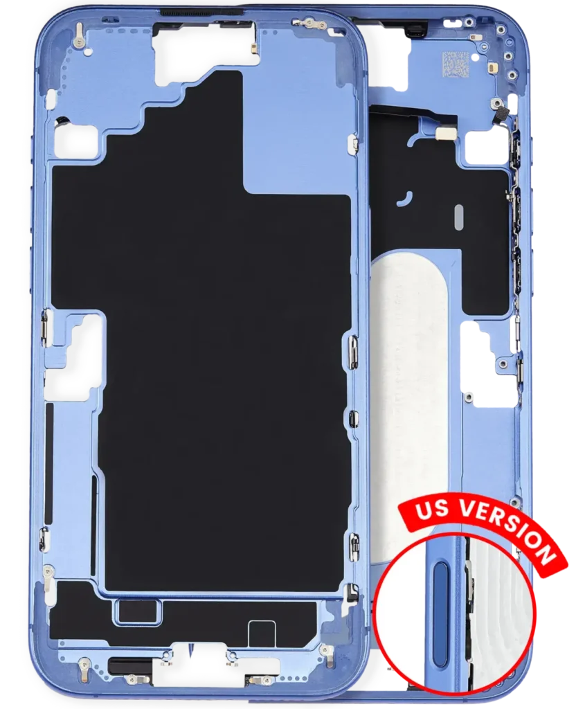 Mid-Frame Housing W/ Small Parts For iPhone 16 Plus (US Version) (Used OEM Pull: Grade A) (Ultramarine)
