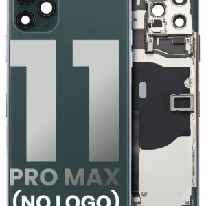 Back Housing W/ Small Components Pre-Installed For iPhone 11 Pro Max (No Logo) (Aftermarket Plus) (Midnight Green)