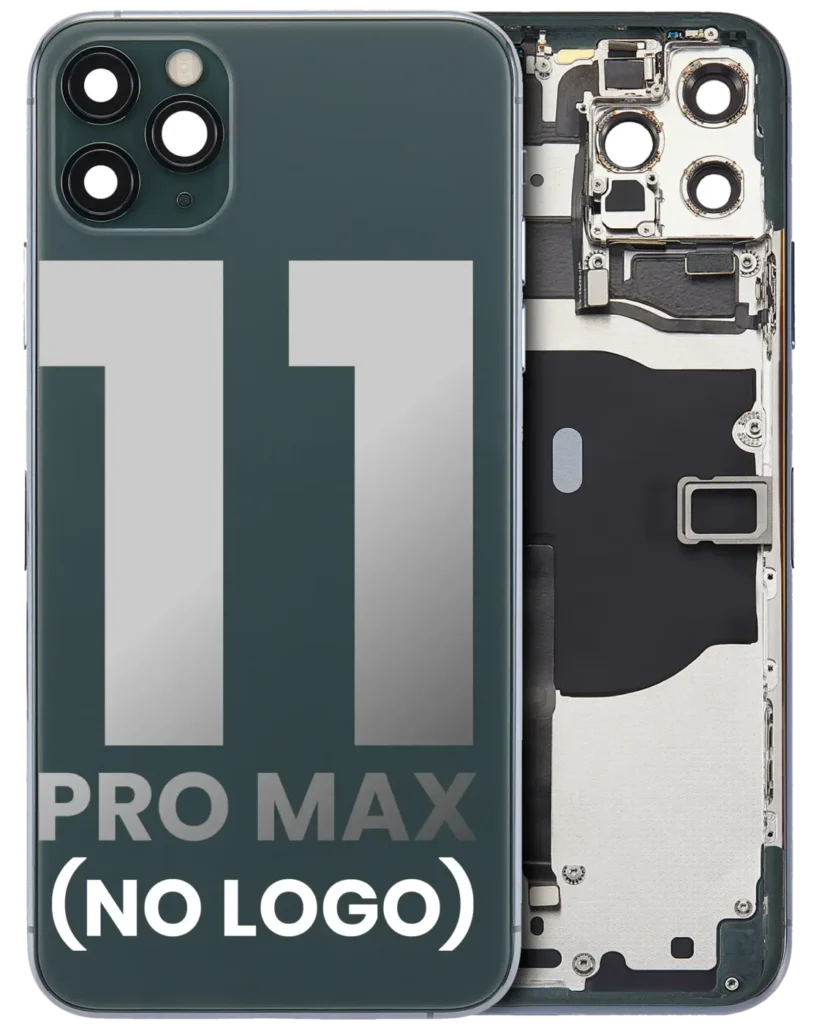 Back Housing W/ Small Components Pre-Installed For iPhone 11 Pro Max (No Logo) (Aftermarket Plus) (Midnight Green)
