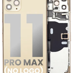 Back Housing W/ Small Components Pre-Installed For iPhone 11 Pro Max (No Logo) (Aftermarket Plus) (Gold)