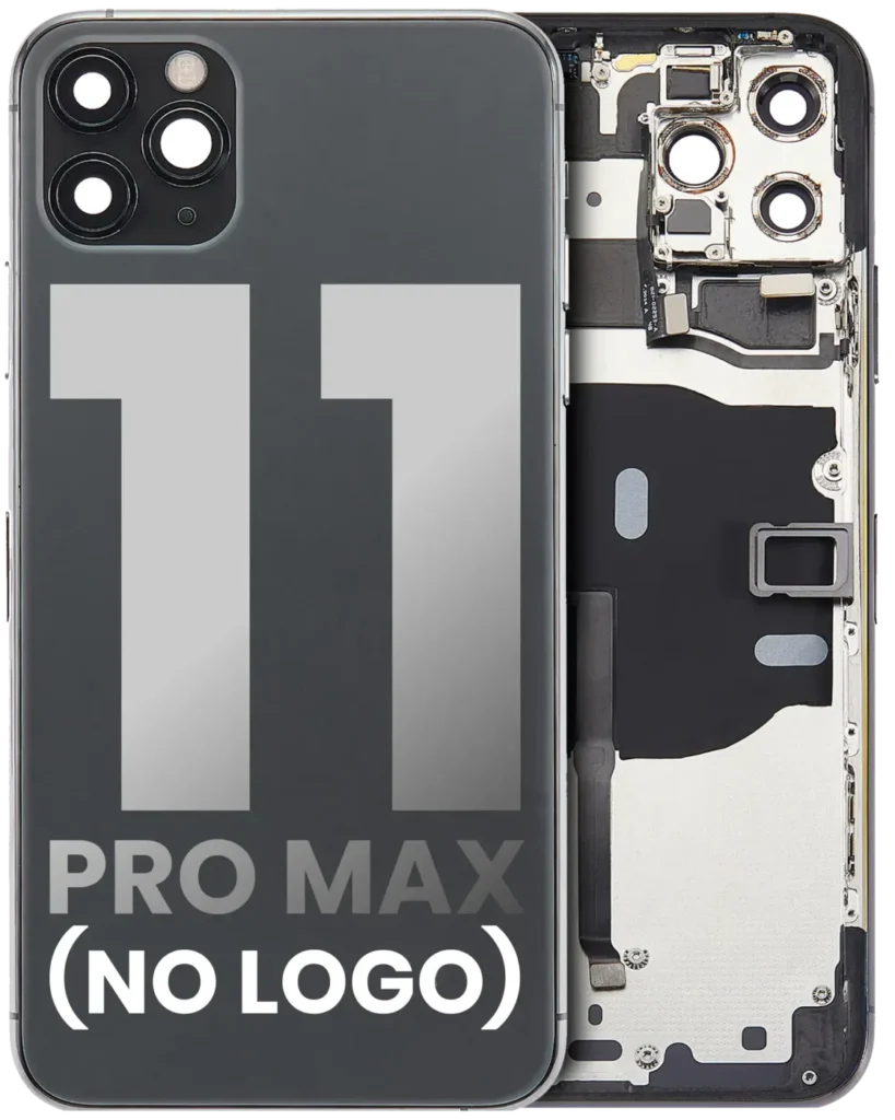Back Housing W/ Small Components Pre-Installed For iPhone 11 Pro Max (No Logo) (Aftermarket Plus) (Space Gray)