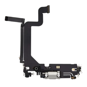 Charging Port Flex Cable For iPhone 14 Pro Max (Used OEM Pull) (Silver)