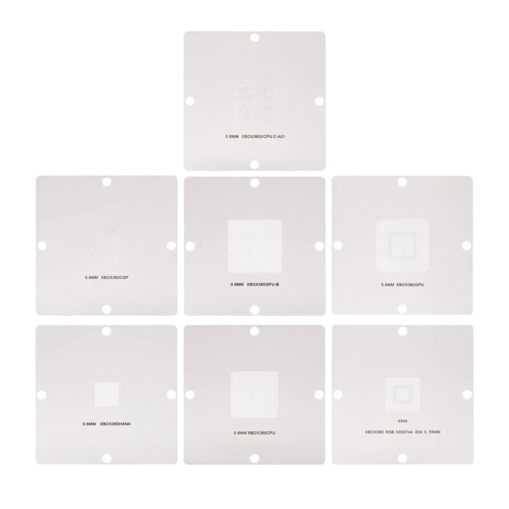 BGA Reballing Stencils For Xbox 360 (7 Piece Set)