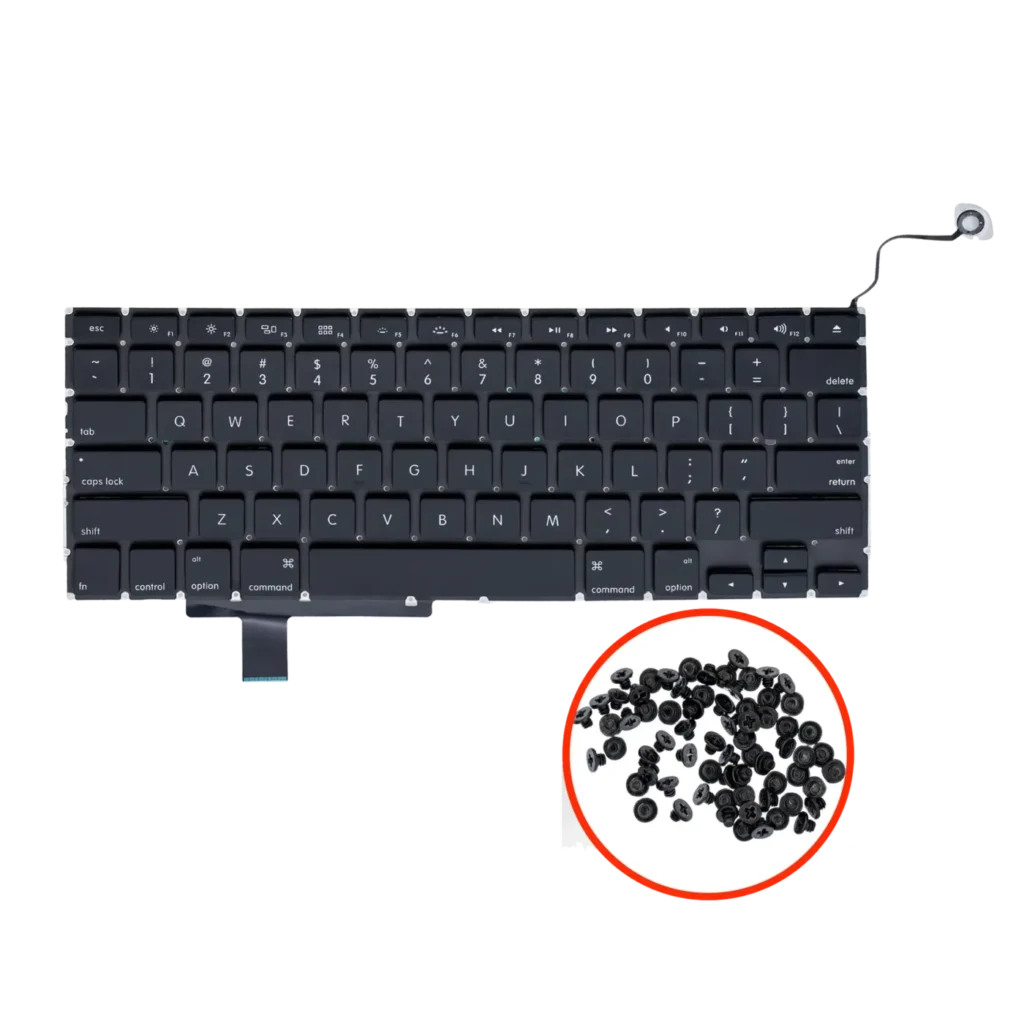Keyboard + Backlight + Screw (US) For MacBook Pro 17" A1297 (2009-2011)