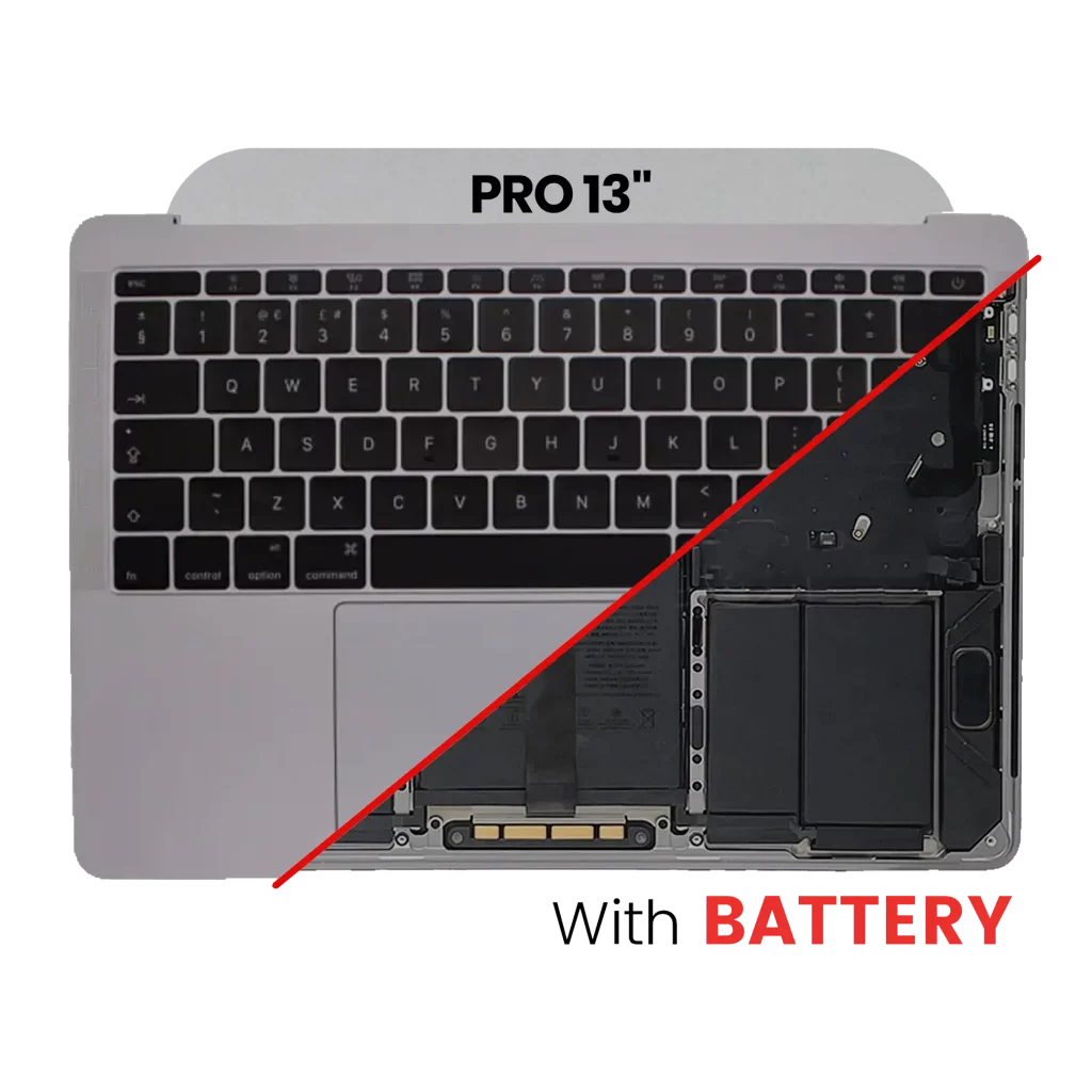 Top Case with Keyboard (ISO UK) and Trackpad For MacBook Pro 13" A1989 (2018-2019) (Used OEM Pull: Grade B/C) (Space Gray)