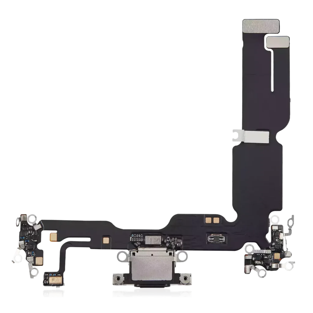 Charging Port Flex Cable For iPhone 15 Plus (Aftermarket Plus) (Black)