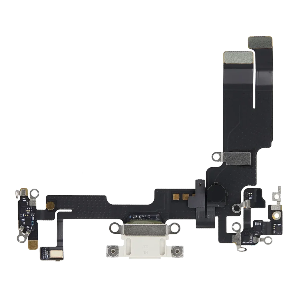 Charging Port Flex Cable For iPhone 14 (Used OEM Pull) (Starlight)