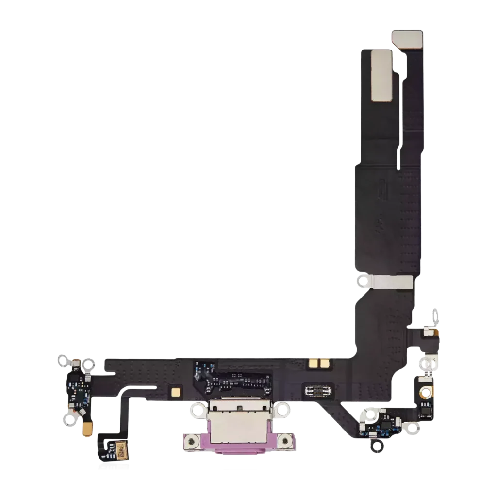 Charging Port Flex Cable For iPhone 16 (Premium) (Pink)