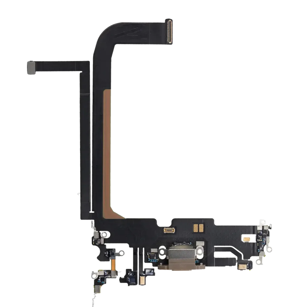 Charging Port Flex Cable For iPhone 13 Pro Max (Used OEM Pull) (Gold)