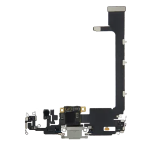 Charging Port Flex Cable With Board For iPhone 11 Pro Max (Used OEM Pull) (Silver)
