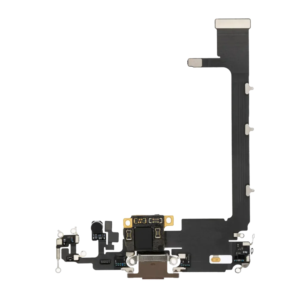 Charging Port Flex Cable With Board For iPhone 11 Pro Max (Premium) (Gold)