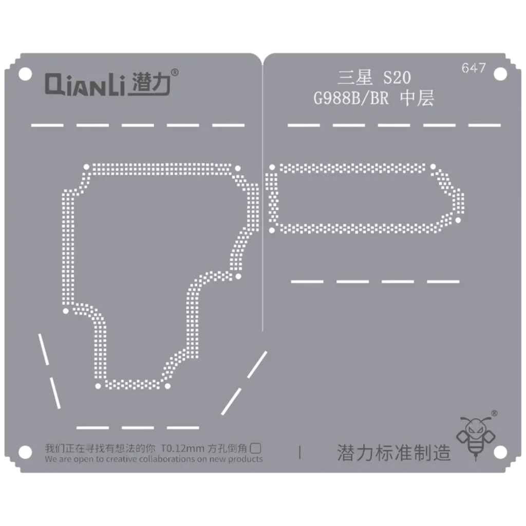Bumblebee Stencil (QS647) For Samsung S20 G988B/BR Middle Frame (Qianli)
