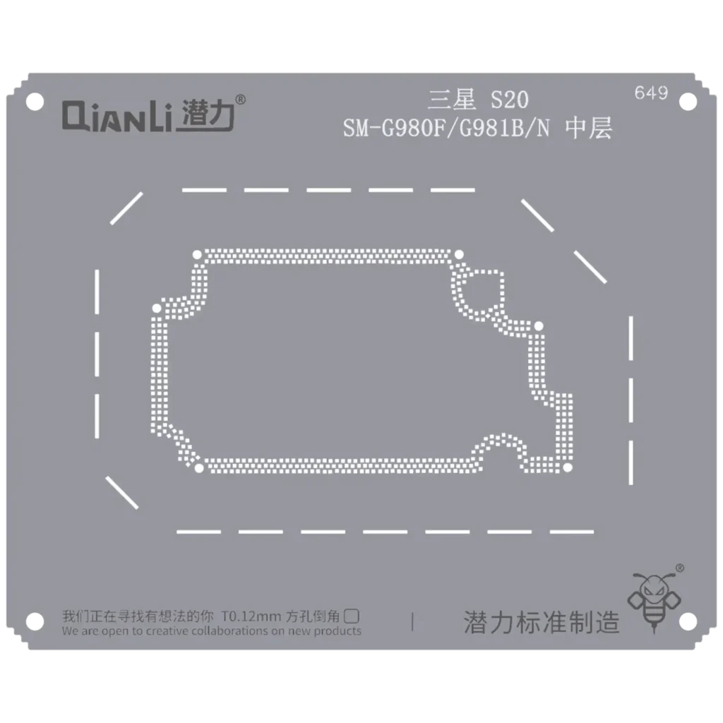 Bumblebee Stencil (QS649) For Samsung S20 SM-G980F/G981B/N Middle Frame (Qianli)