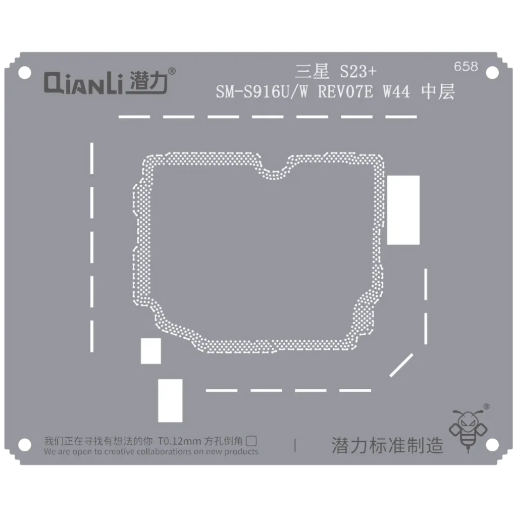 Bumblebee Stencil (QS658) For Samsung S23 Plus SM-S916U/W REV07E W44 Middle Frame (Qianli)