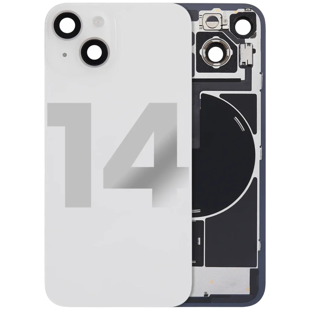Back Glass w/ MagSafe Magnet & NFC & Flashlight Flex For iPhone 14 (Used OEM Pull: Grade A) (Starlight)