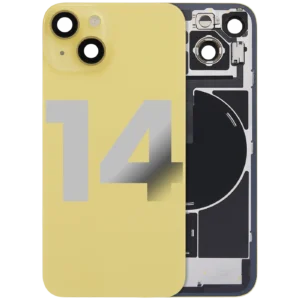 Back Glass w/ MagSafe Magnet & NFC & Flashlight Flex For iPhone 14 (Used OEM Pull: Grade A) (Yellow)