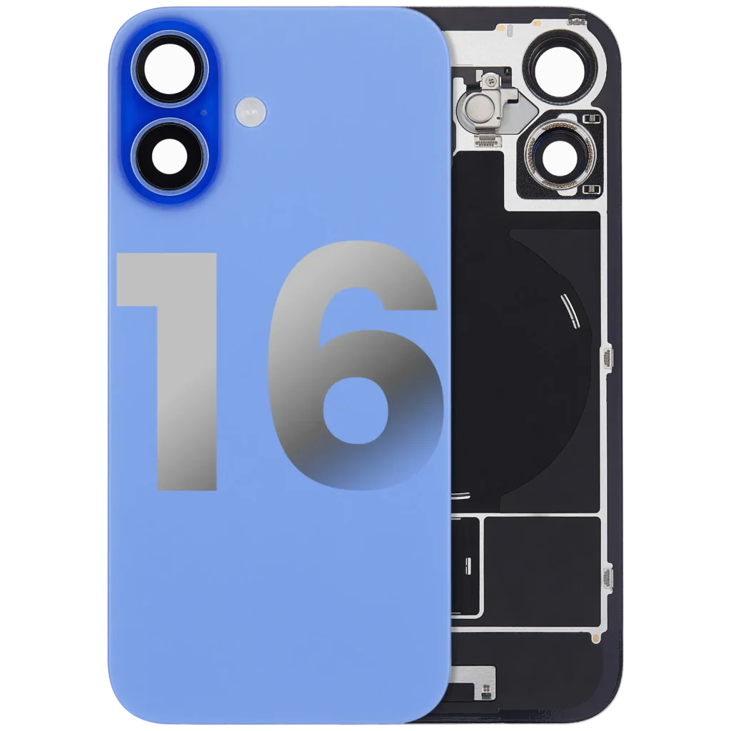 Back Glass w/ MagSafe Magnet & NFC & Flashlight Flex For iPhone 16 (Used OEM Pull: Grade B) (Ultramarine)