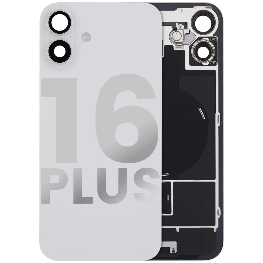 Back Glass w/ MagSafe Magnet & NFC & Flashlight Flex For iPhone 16 Plus (Used OEM Pull: Grade B) (White)
