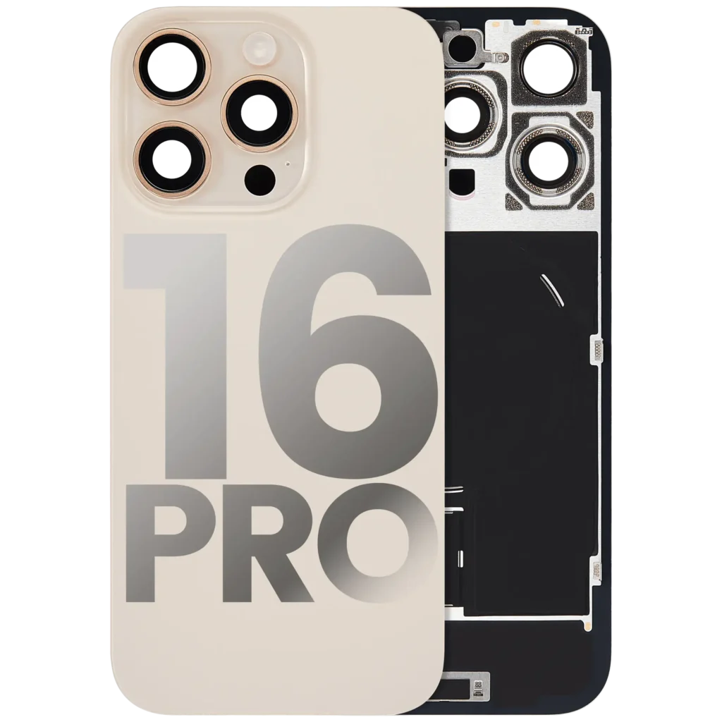 Back Glass w/ MagSafe Magnet & NFC & Flashlight Flex For iPhone 16 Pro (Used OEM Pull: Grade B) (Desert Titanium)