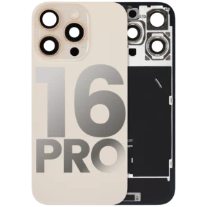 Back Glass w/ MagSafe Magnet & NFC & Flashlight Flex For iPhone 16 Pro (Used OEM Pull: Grade B) (Desert Titanium)