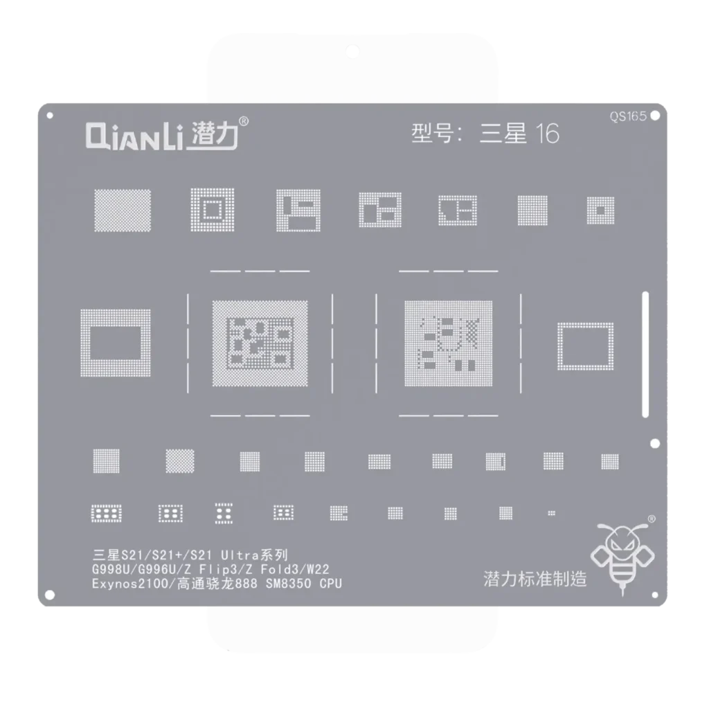 Bumblebee Stencil (QS165) For Samsung S21 / S21 Plus / S21 Ultra Series G998U / G996U / Z Flip 3 / Z Fold 3 / W22 Exynos2100/Qualcomm Snapdragon888 SM8350 CPU (Qianli)