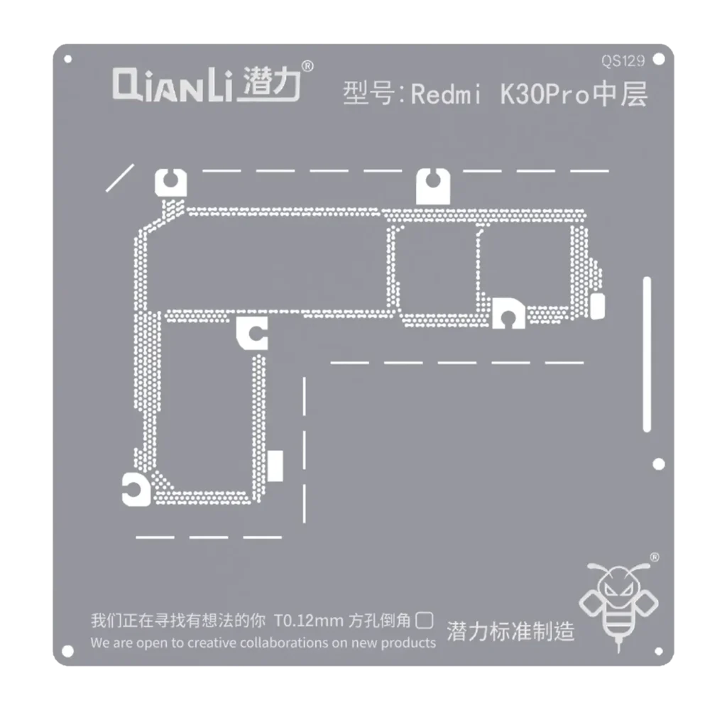 Bumblebee Stencil (QS129) For Xiaomi Redmi K30 Pro Middle Layered (Qianli)