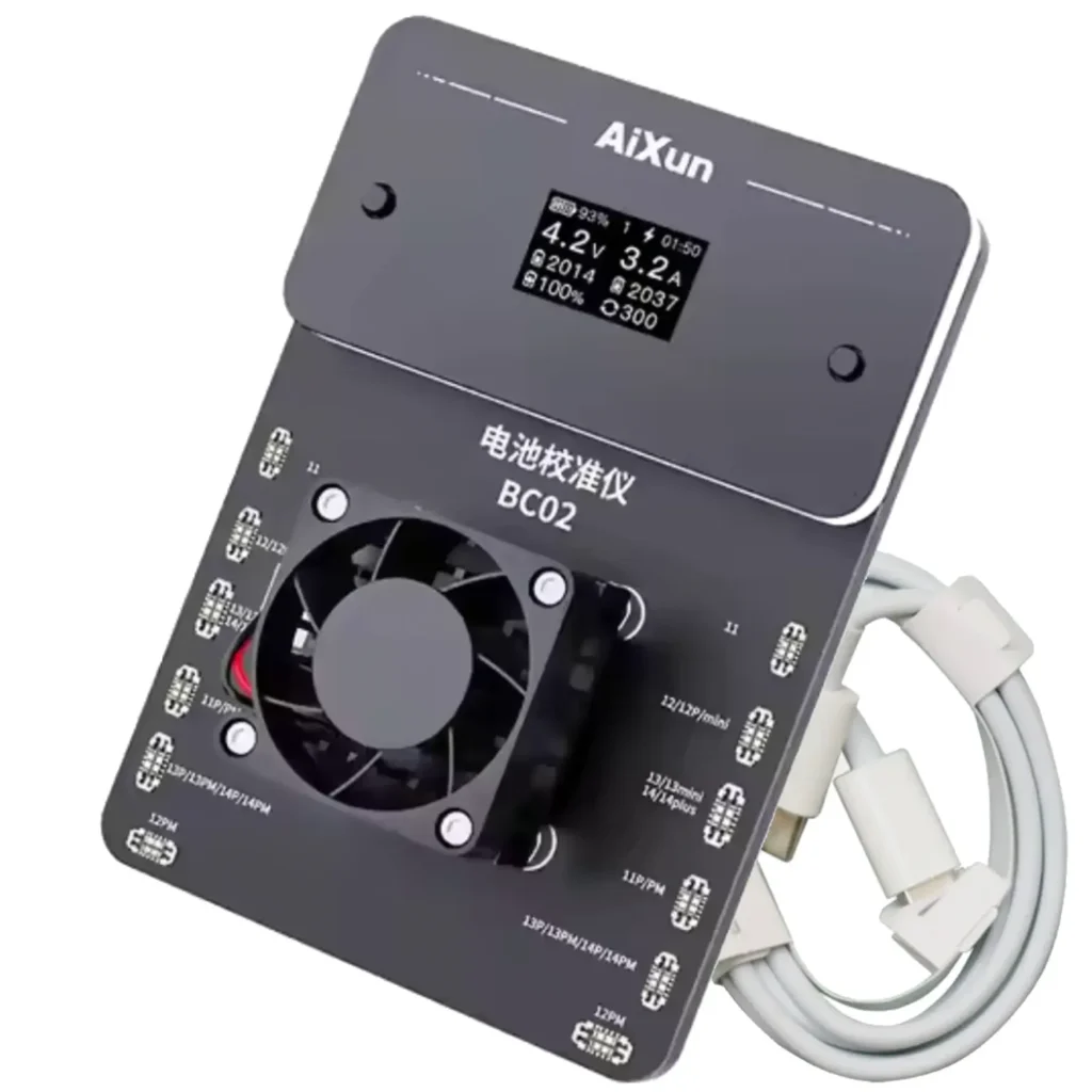 BC02 Battery Calibrator Dual Channel Battery Health Calibration For iPhone 11-14 Series (Aixun) (110V / North American)