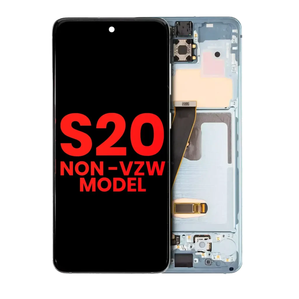 OLED Assembly With Frame For Samsung Galaxy S20 5G (Non-Verizon 5G UW Frame) (Aftermarket Plus) (Cloud Blue)