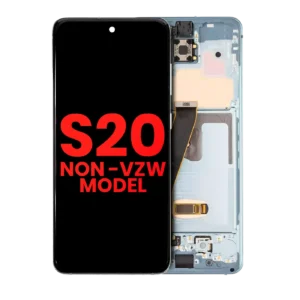 OLED Assembly With Frame For Samsung Galaxy S20 5G (Non-Verizon 5G UW Frame) (Aftermarket Plus) (Cloud Blue)