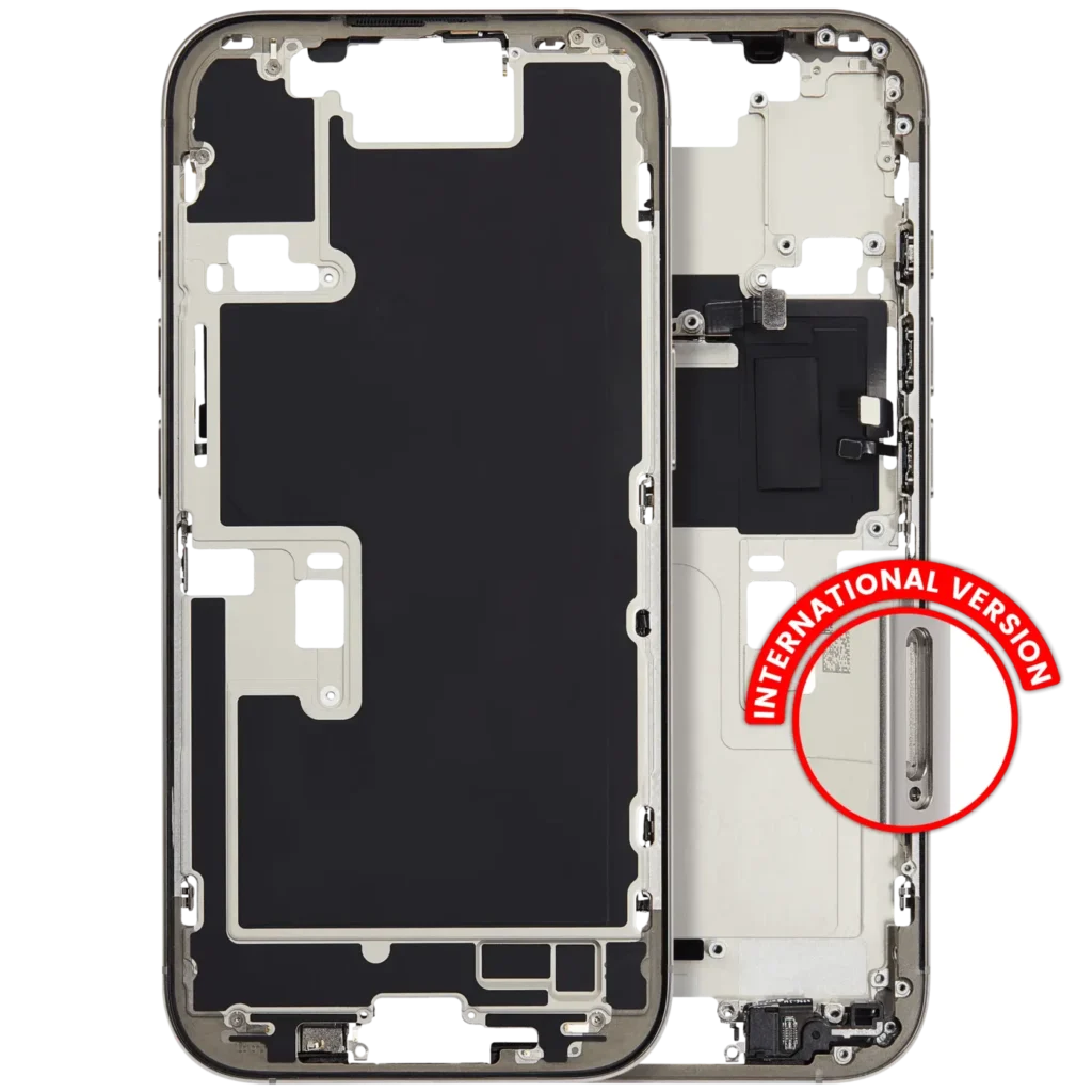 Mid-Frame Housing W/ Small Parts For iPhone 16 Pro (EU / Global Version) (Used OEM Pull: Grade A) (Natural Titanium)