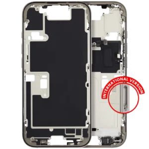 Mid-Frame Housing W/ Small Parts For iPhone 16 Pro (EU / Global Version) (Used OEM Pull: Grade A) (Natural Titanium)